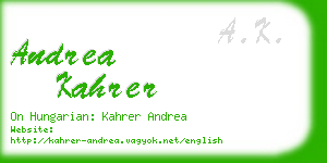 andrea kahrer business card